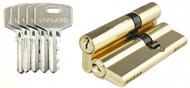 Цилиндровый механизм LIVGARD N55/35 англ.ключ-ключ PB Полированная латунь
