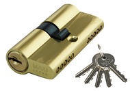 Цилиндровый механизм MAXI Locks EN70 англ.ключ-ключ PB Полированная латунь