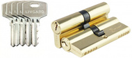 Цилиндровый механизм LIVGARD N90 англ.ключ-ключ PB Полированная латунь